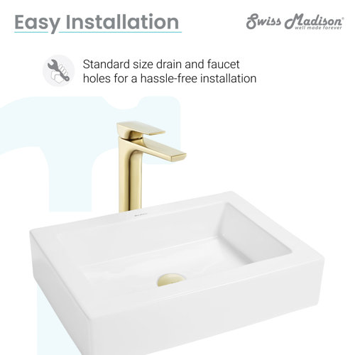 Swiss Madison Voltaire 15.75'' Ceramic Rectangular Vessel Bathroom Sink